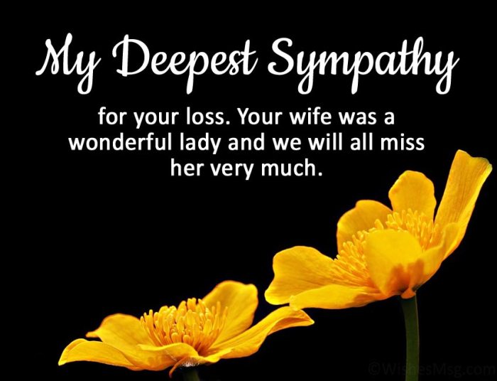 condolences message for loss of wife